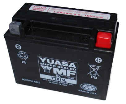Yuasa YTX15LB wet gel battery